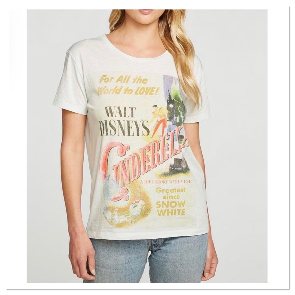Chaser Women’s Disney X Cinderella Short Sleeve Graphic Tee Shirt Top